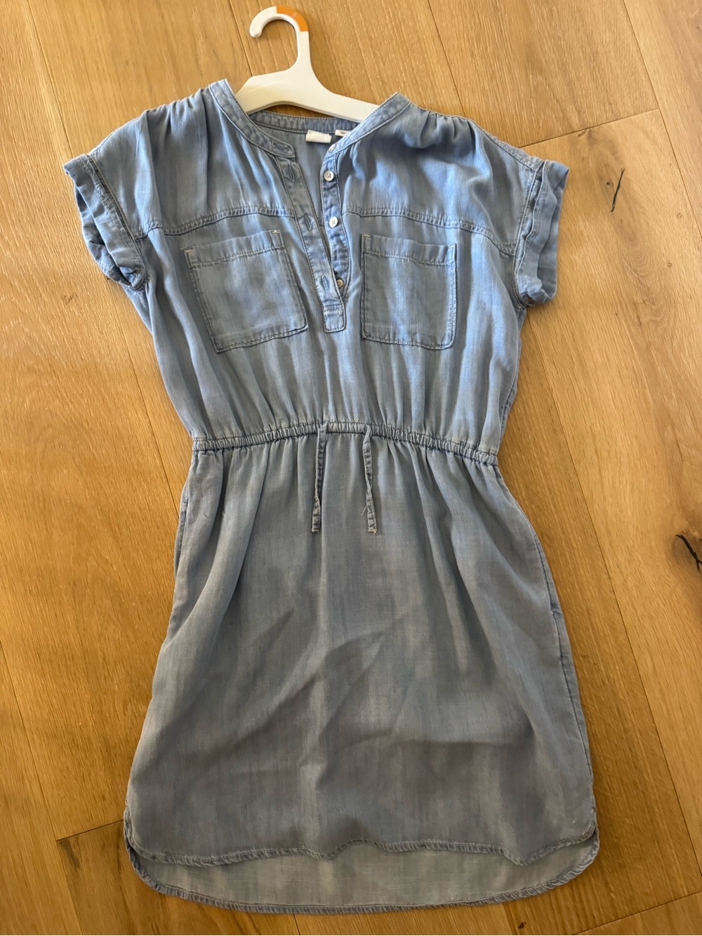 Gap Kids Blue Girls' Chambray Dress with Drawstring Waist